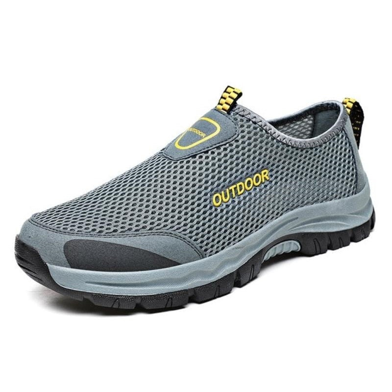 Tênis de Caminhada Antiodor Masculino Ortopédico Outdoor Cinza