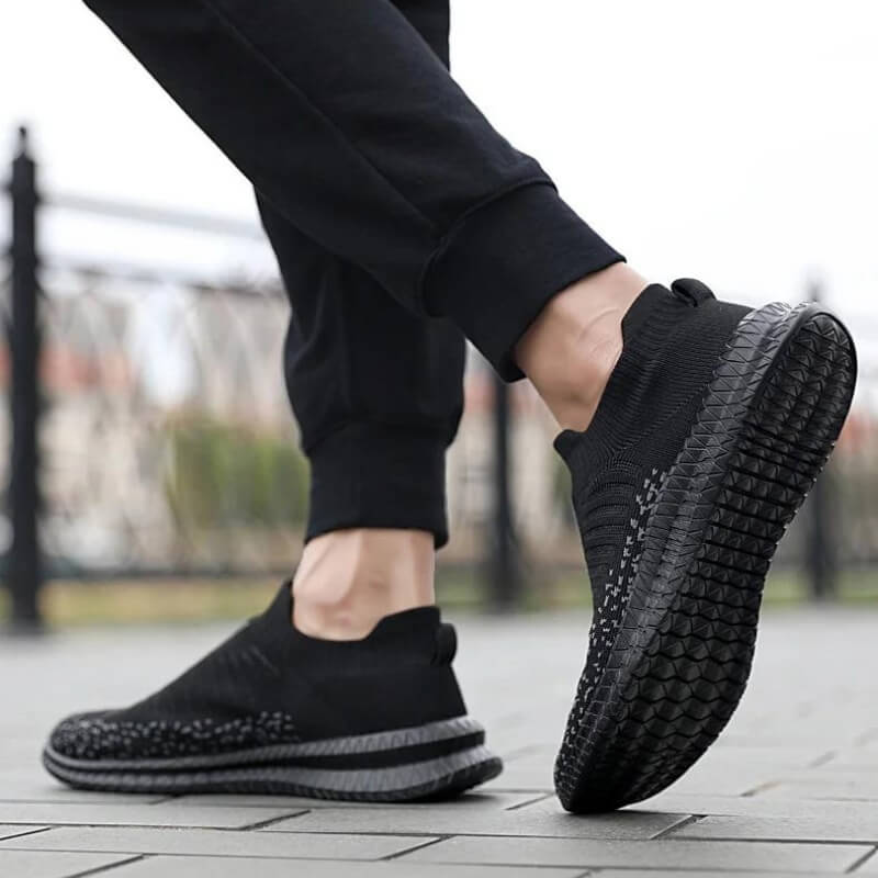 Tênis de Caminhada Academia Masculino Meia Knit Antiodor Preto