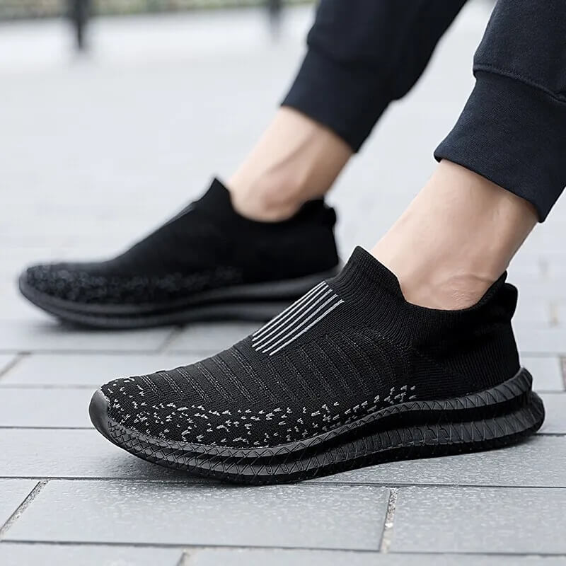 Tênis de Caminhada Academia Masculino Meia Knit Antiodor Preto