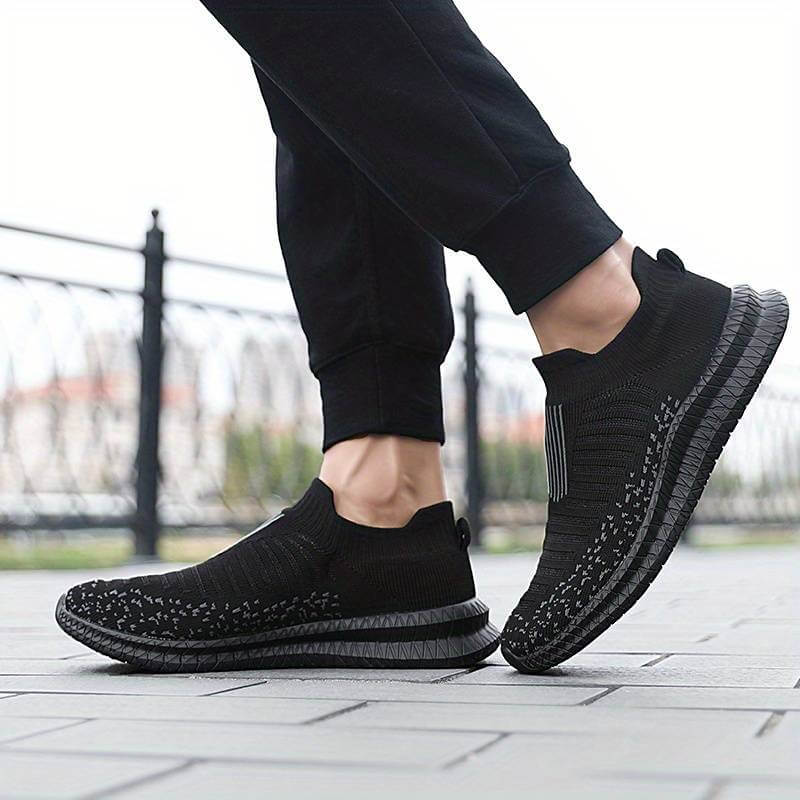 Tênis de Caminhada Academia Masculino Meia Knit Antiodor Preto