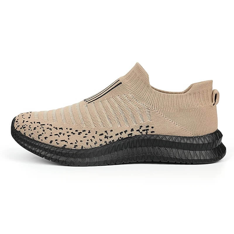 Tênis de Caminhada Academia Masculino Meia Knit Antiodor Cáqui